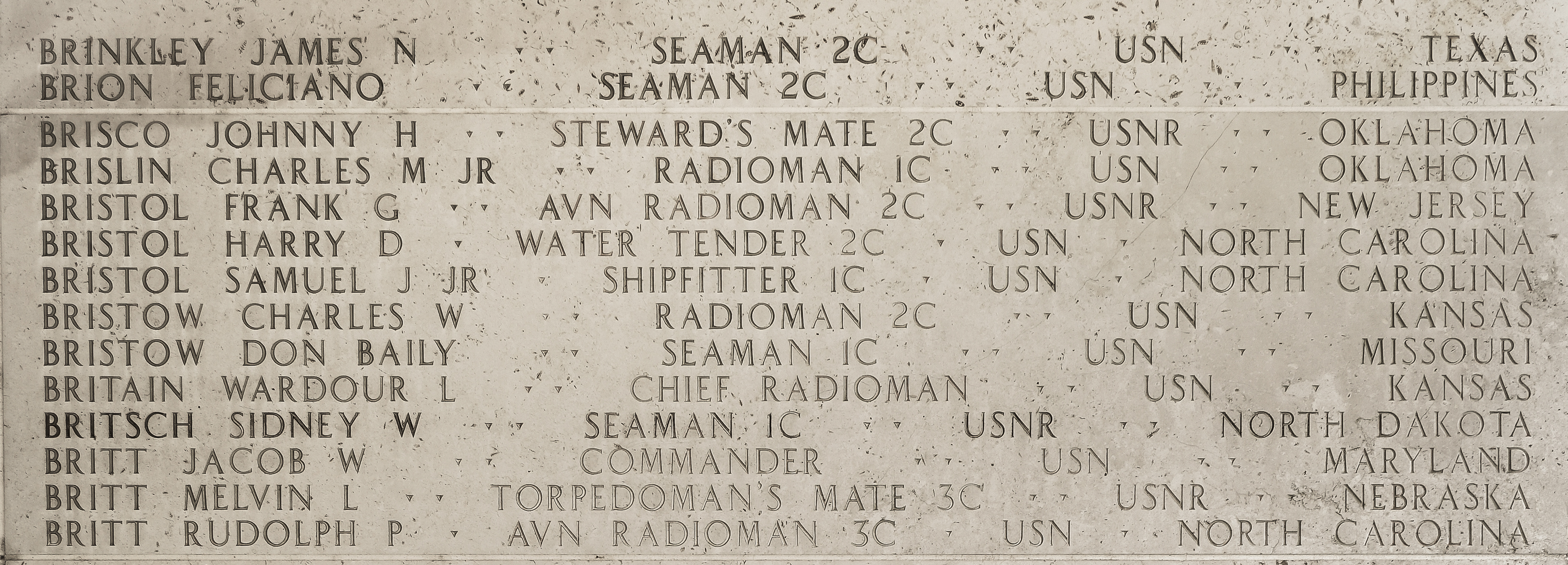 Charles W. Bristow, Radioman Second Class